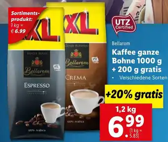 Lidl Kaffee Ganze Bohne 1,2kg Angebot