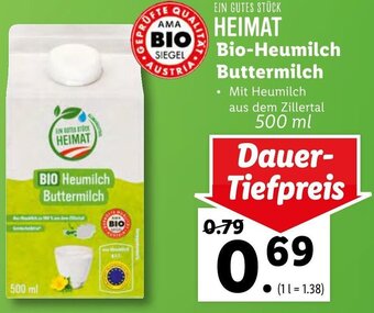 Lidl Bio-Heumilch Buttermilch 500ml Angebot