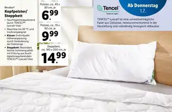Lidl Kopfpolster/Steppbett 80cm Angebot