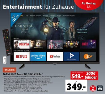 Lidl 50 Zoll UHD Smart Tv 50VLX21LDL Angebot