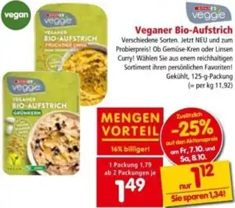 Interspar Veganer Bio-Aufstrich 125 g Angebot