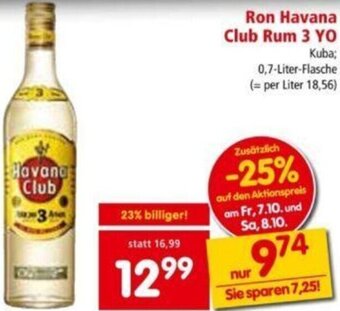 Interspar Ron Havana Club Rum 3 YO 0,7 Liter Angebot