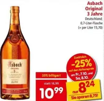 Interspar Asbach Original 3 Jahre 0,7 Liter Angebot