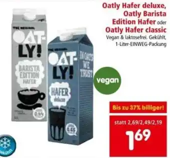 Interspar Oatly Hafer deluxe, Oatly Barista Edition Hafer oder Oatly Hafer Classic 1 Liter Angebot