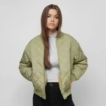 Ladies oversized diamond quilted bomber jacket