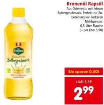 Interspar Kronenöl Reapsöl 0,5 Liter Angebot