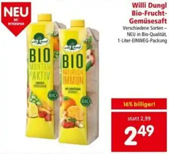Interspar Willi Dungl Bio-Frucht-Gemüsesaft 1 Liter Angebot