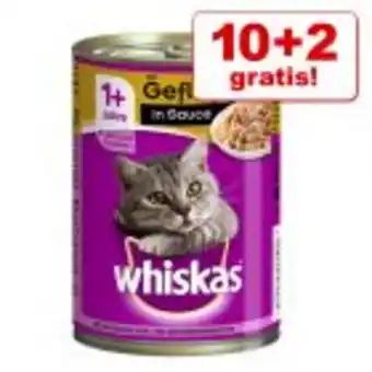 Zooplus 10 + 2 gratis! 12 x 400 g whiskas 1+ katzenfutter Angebot