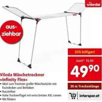 Interspar Vileda Wäschertrockner Infinity Flex Angebot