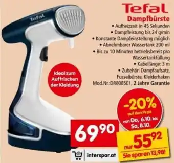 Interspar Tefal Dampfbürste Angebot