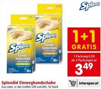 Interspar Splendid Einweghandschuhe Angebot