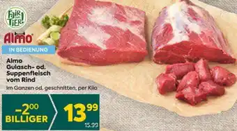 Billa Almo Gulasch-od. Suppemfleisch vom Rind per kilo Angebot
