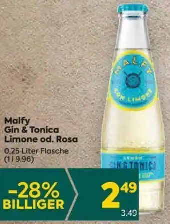 Billa Malfy Gin & Tonica Limone od. Rosa 0,25 Liter Angebot