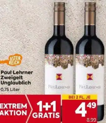 Billa Paul Lehrner Zweigelt Unglaublich 0,75 Liter Angebot