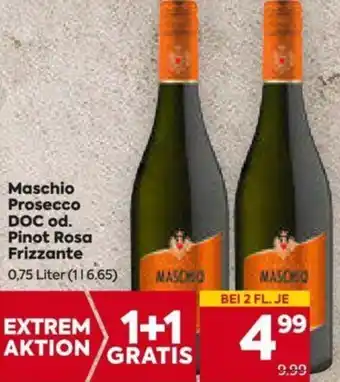 Billa Maschio Prosecco DOC od. Pinot Rosa Frizzante 0,75 Liter Angebot