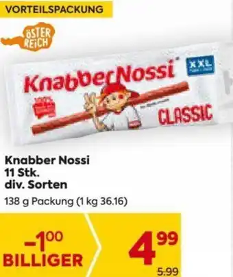 Billa Knabber Nossi 11 Stk. 138 g Angebot