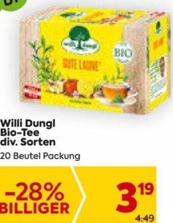 Billa Willi Dungl Bio-Tee Angebot