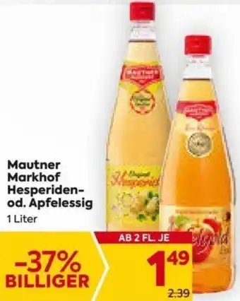 Billa Mautner Markhof Hesperiden- od. Apfelessig 1 Liter Angebot