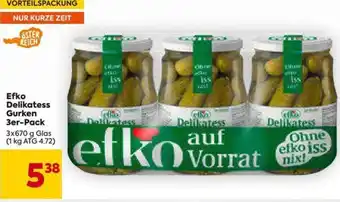 Billa efko Delikatess Gurken 3 x 670 g Angebot