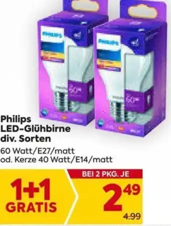 Billa Phillips LED-Glühbirne Angebot