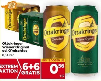 Billa Ottakringer Wiener Original od. G'mischtes 0,5 Liter Angebot