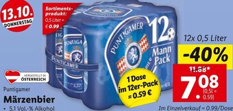 Lidl Puntigamer Märzen 12x 0,5 Liter Angebot