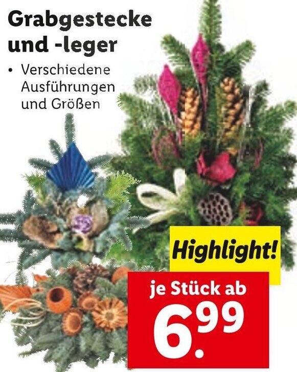 Grabgestecke undleger Angebot bei Lidl