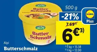 Lidl Alpi Butterschmalz 500 g Angebot