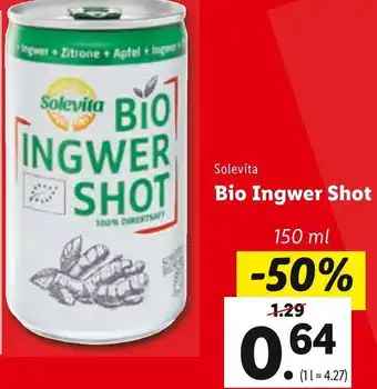 Lidl Solevits Bio Ingwer Shot 150 ml Angebot