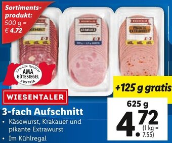 Lidl 3-fach Aufschnitt 625 g Angebot