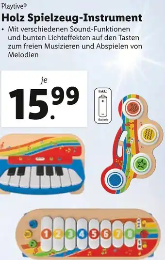 Lidl Playtive Holz Spielzeug-Instrument Angebot
