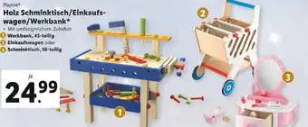 Lidl Playtive Holz Schminktisch/Einkaufs-wagen/Werkbank, Werkbank, Einkaufswagen oder Schminktisch Angebot