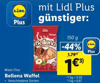 Lidl Mister Choc Bellona Waffel 150 g Angebot