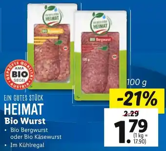 Lidl Heimat Bio Wurst 100 g Angebot
