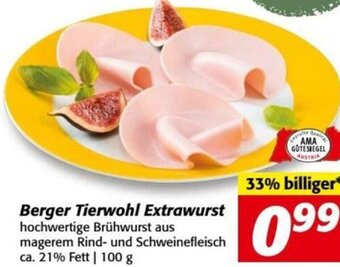Nah&Frisch Berger Tierwohl Extrawurst 100 g Angebot