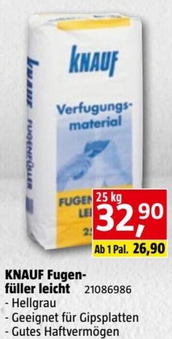 Bauhaus Knauf fugenfüller leicht 25 kg Angebot