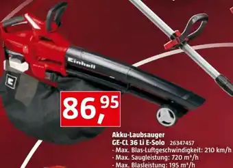 Bauhaus Einhell Akku-Laubsauger GE-CL 36 Li E-Solo Angebot