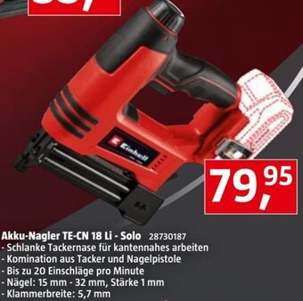 Bauhaus Einhell Akku-Nagler TE-CN 18 Li-Solo Angebot