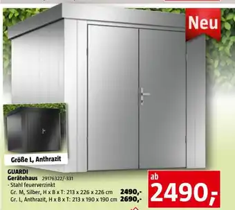 Bauhaus Guardi Gerätehaus 213 x 226 x 226 cm Angebot