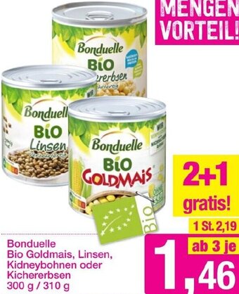 Sutterlüty Bonduelle Bio Goldmais, Linsen, Kidneybohnen oder Kichererbsen 300 g/ 310 g Angebot