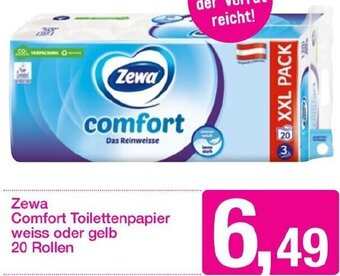 Sutterlüty Zewa Comfort Toilettenpapier Weiss oder Gelb 20 Rollen Angebot