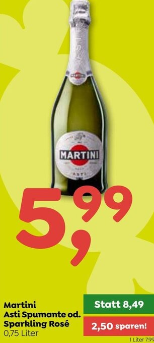 ADEG Martini Asti Spumante Od. Sparkling Rosé 0,75 Liter Angebot