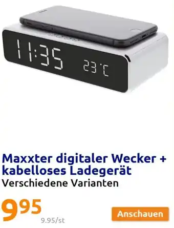 Action Maxxter Digital Wecker + Kabelloses Ladegerät Angebot