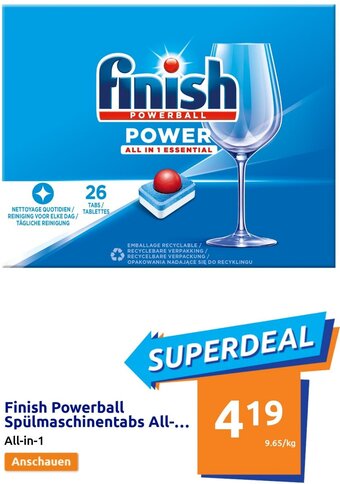 Action Finish Powerball Spülmaschinentabs All-in-1 Angebot