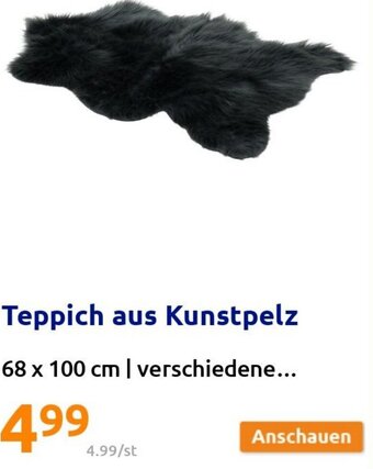 Action Teppich aus Kunstpelz 68 x 100 cm Angebot