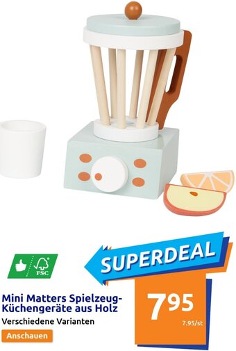 Action Mini Matters Spielzeug-Küchengeräte aus Holz Angebot