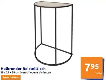 Action Halbrunder Beistelltisch 38 x 24 x 58 cm Angebot