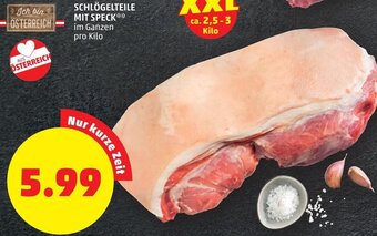 PENNY Schlögelteile mit Speck pro kilo Angebot
