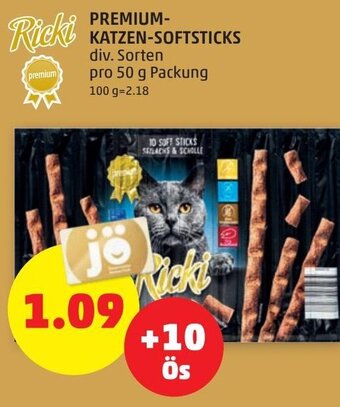 PENNY Ricki Premium-Katzen-Softsticks 50 g Angebot