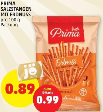 PENNY Prima Salztangen Mit Erdnuss 100 g Angebot